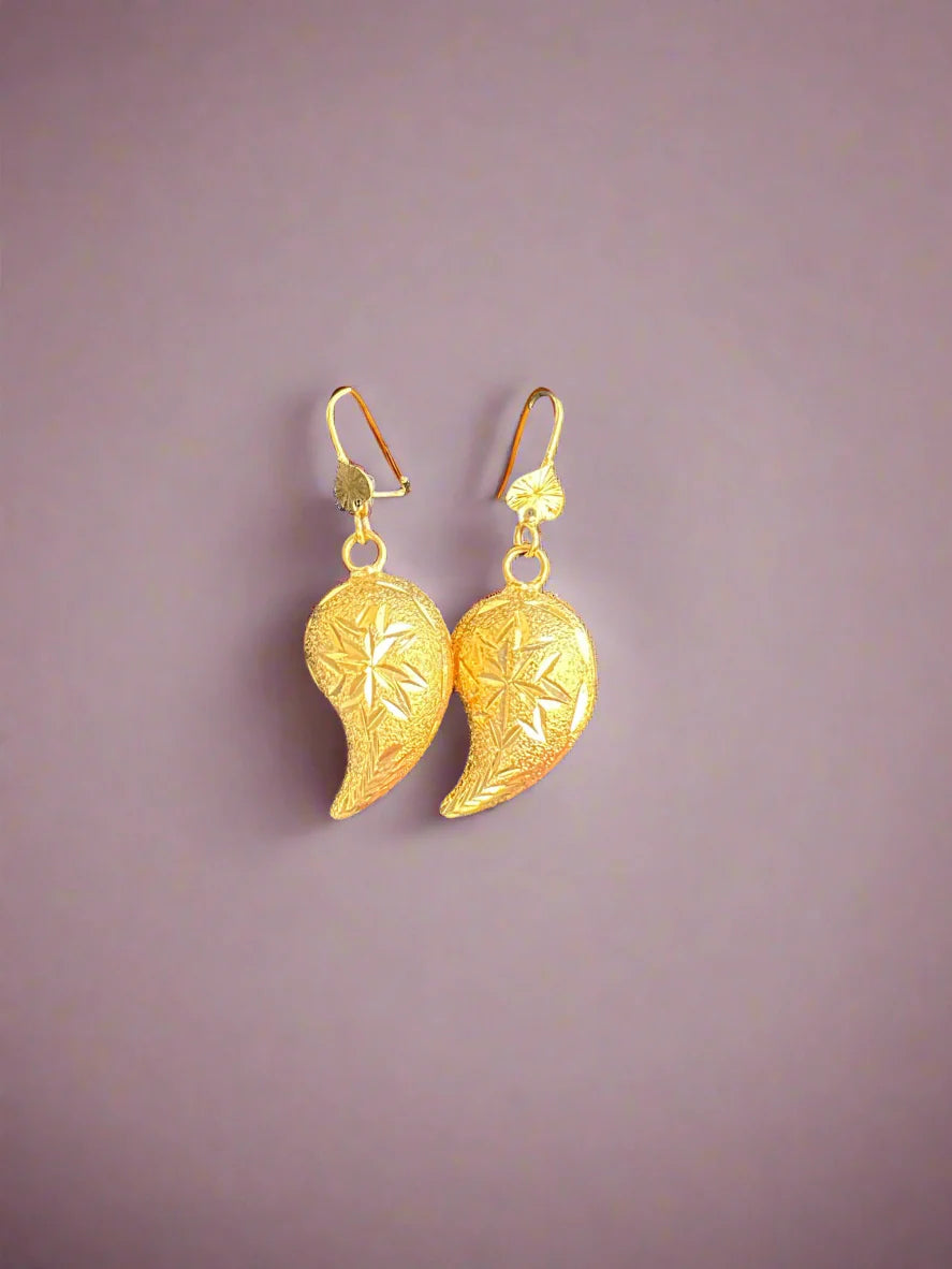 Gold-Plated Almond Earrings