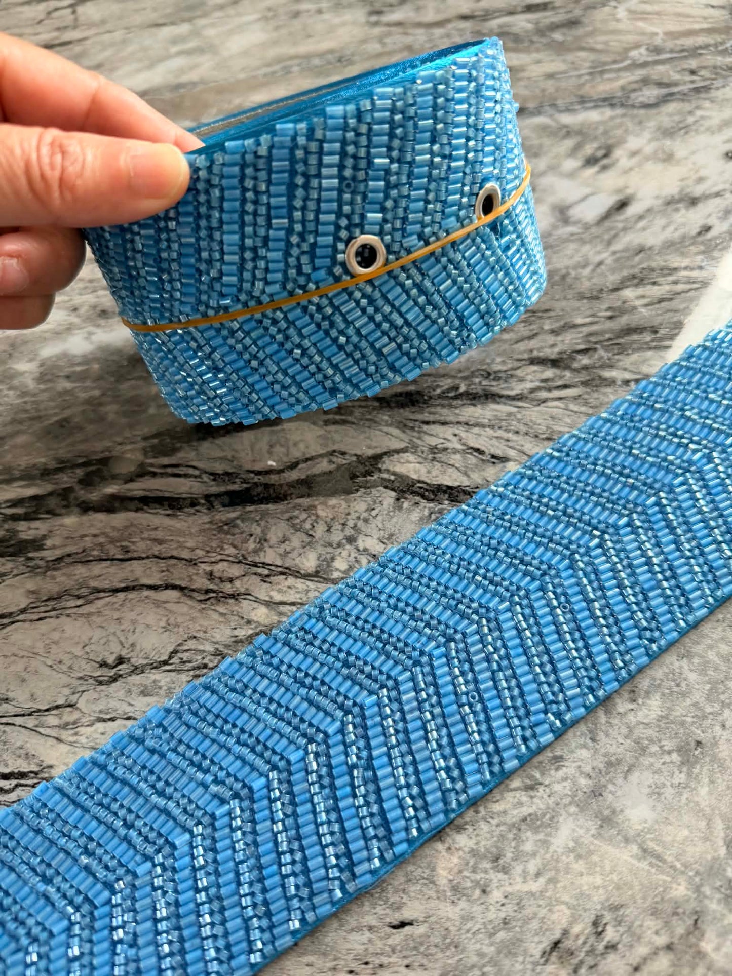Beaded belt (blue)