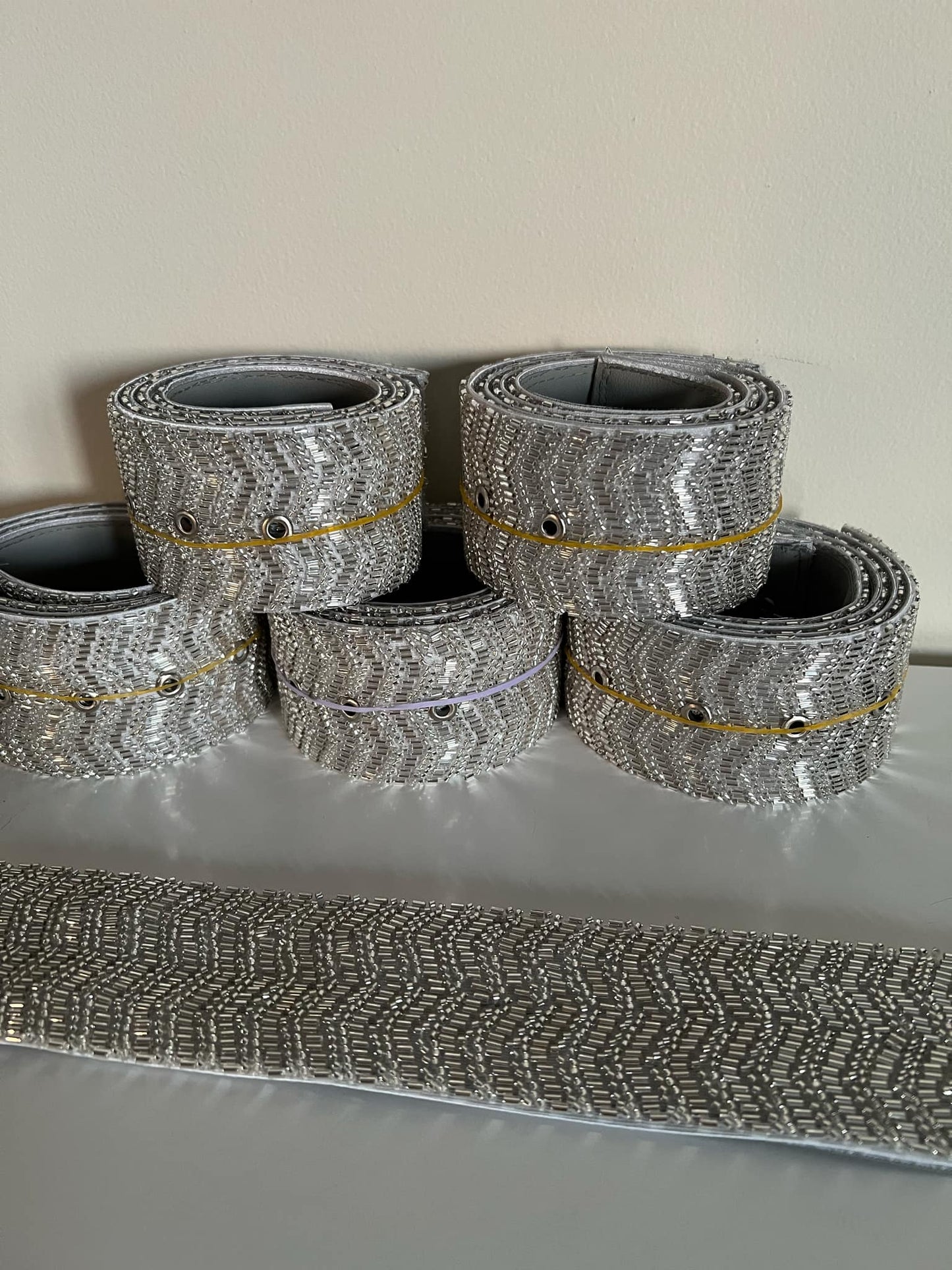 Beaded Silver Belt