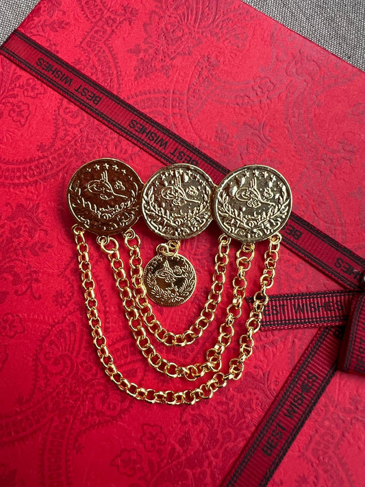 3 Coins Brooch