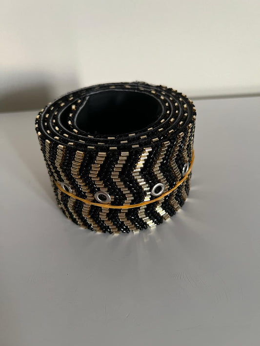 Beaded Black & Gold Belt