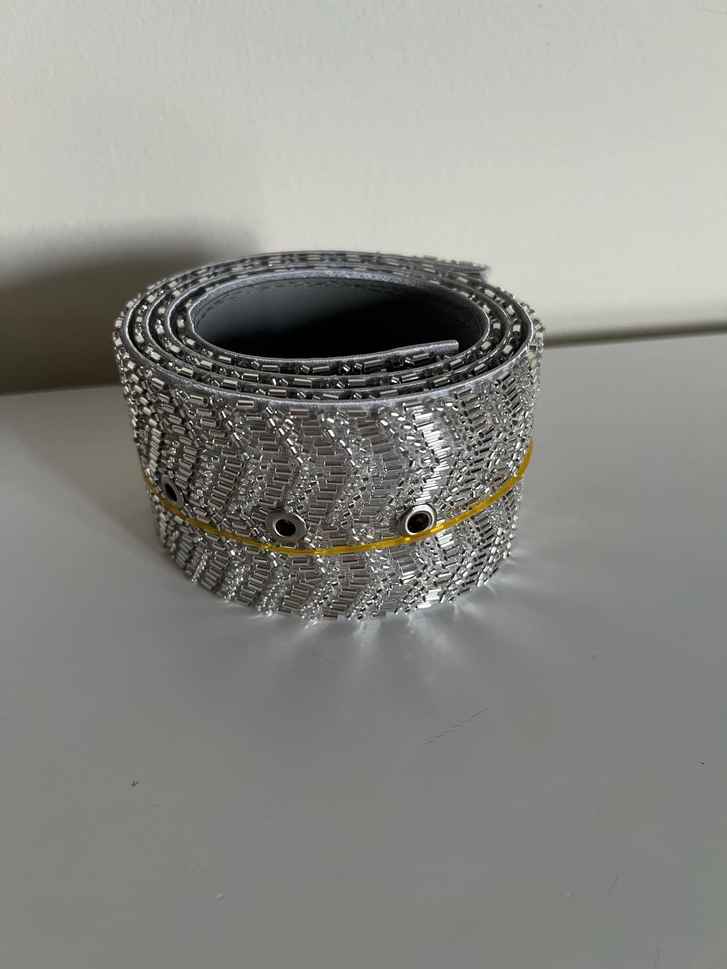 Beaded Silver Belt