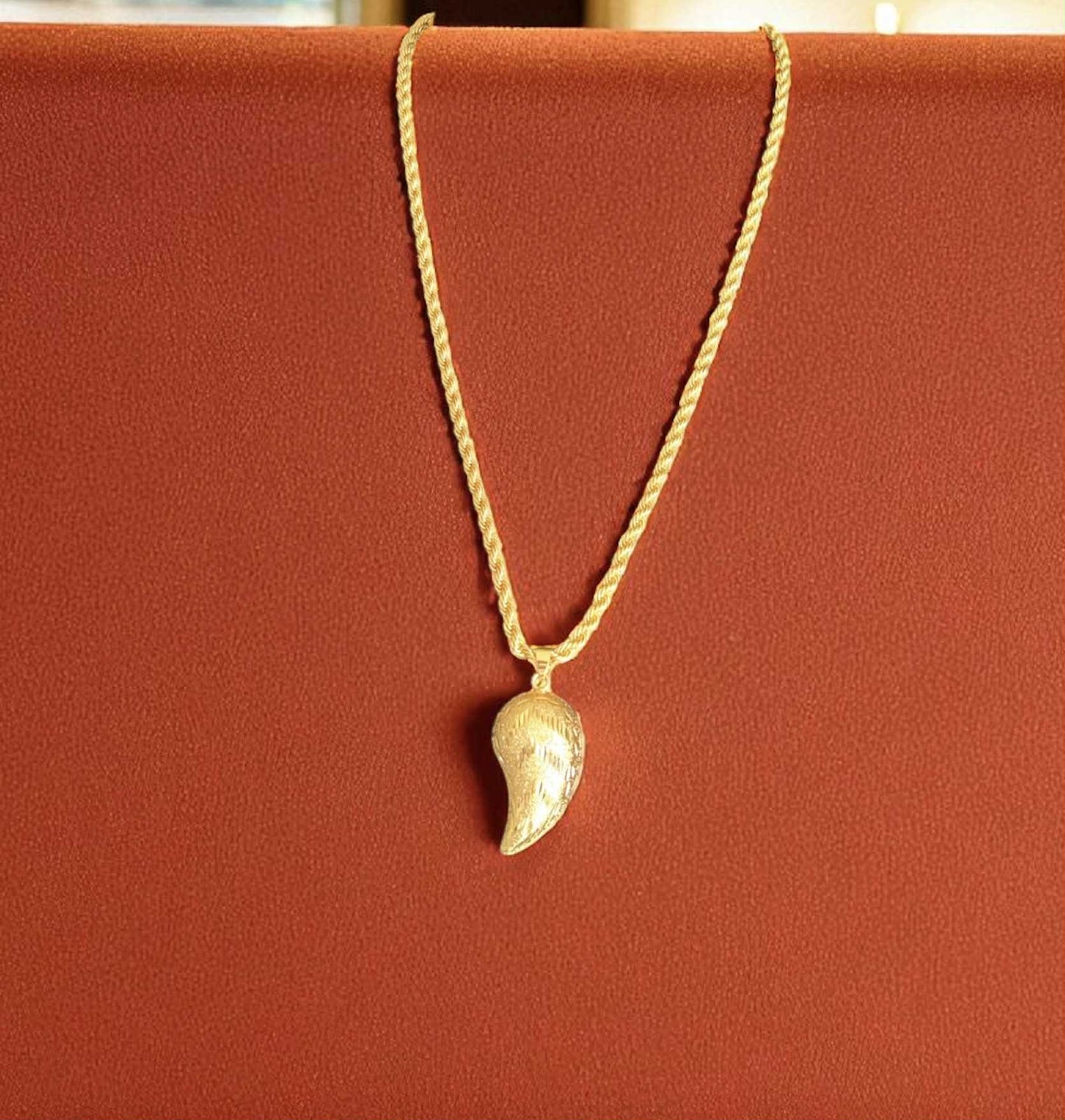 Gold-Plated Almond Necklace
