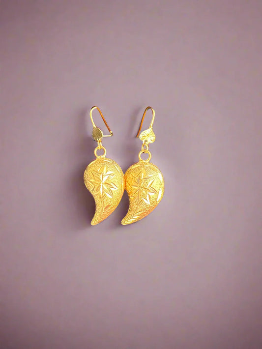 Gold-Plated Almond Earrings