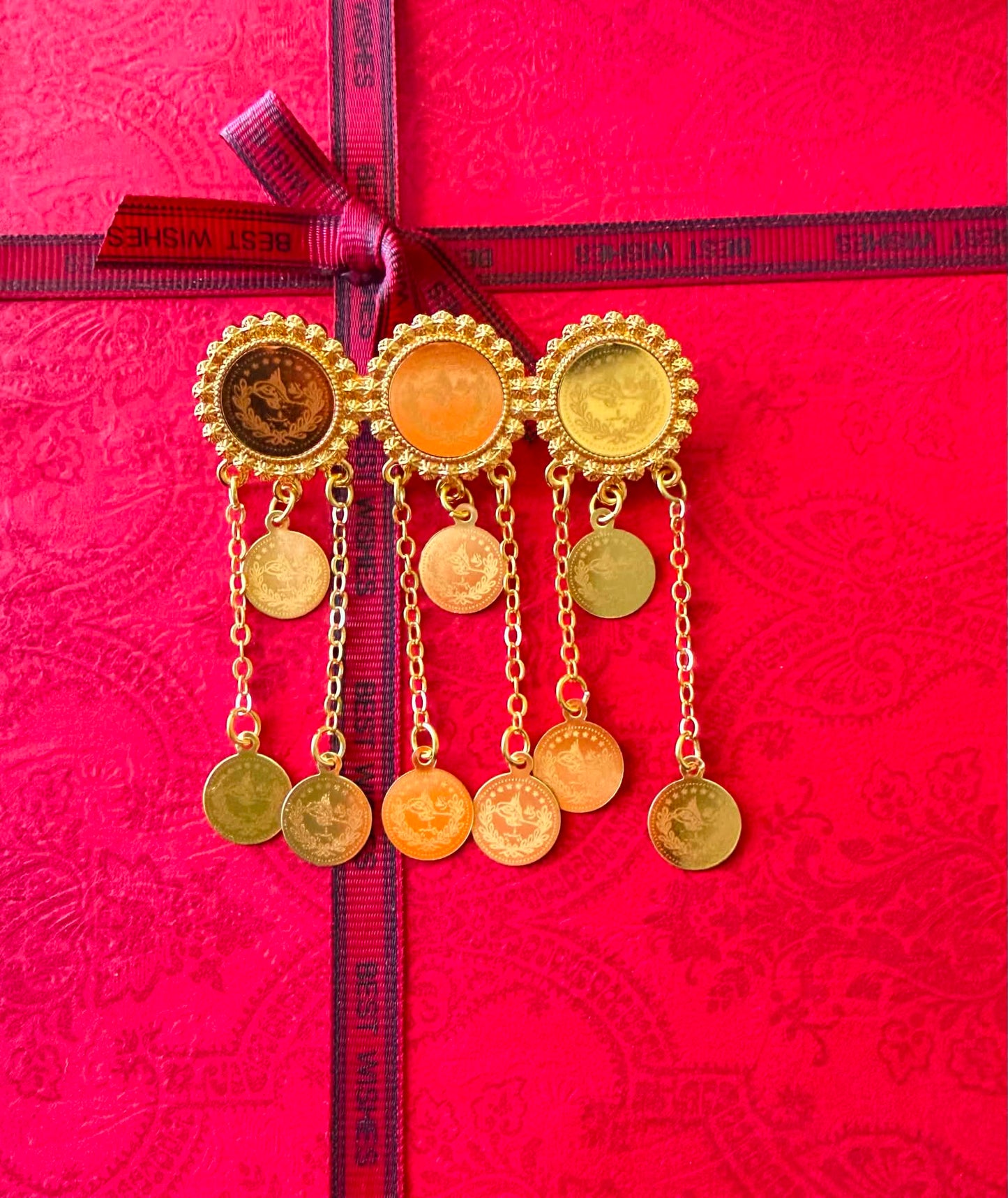 Elegant Turkish Coin Brooch