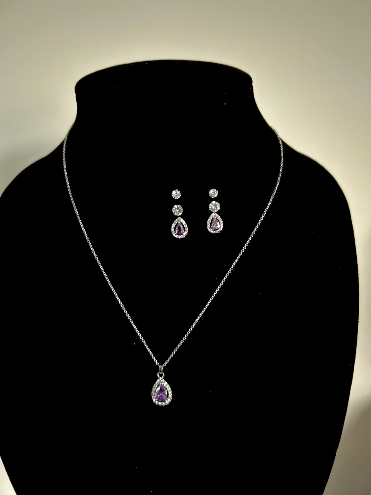 Silver Necklace & earrings 4 pieces set