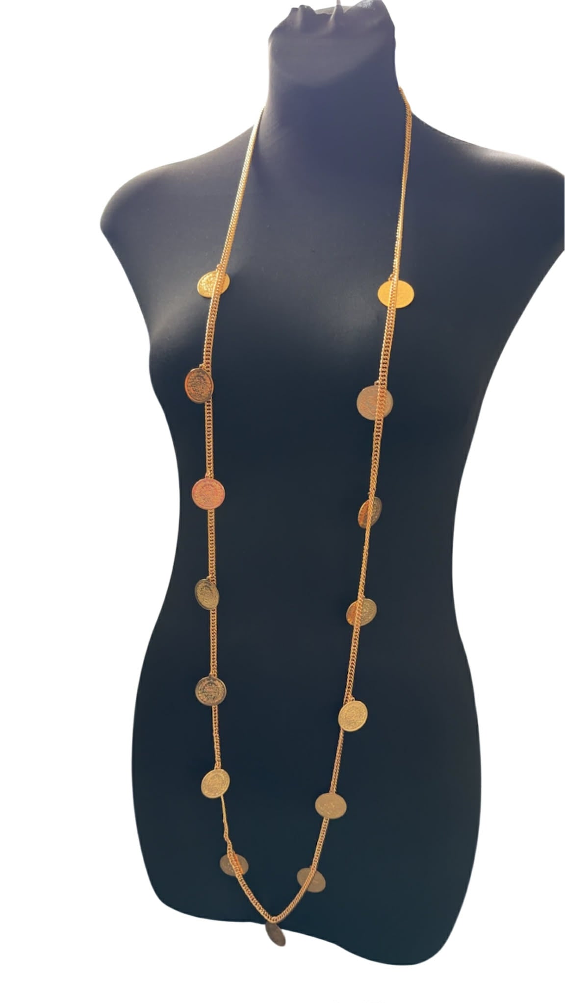 Gold plated necklace with coins