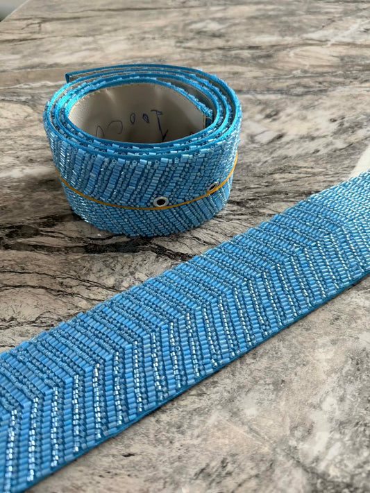 Beaded belt (blue)