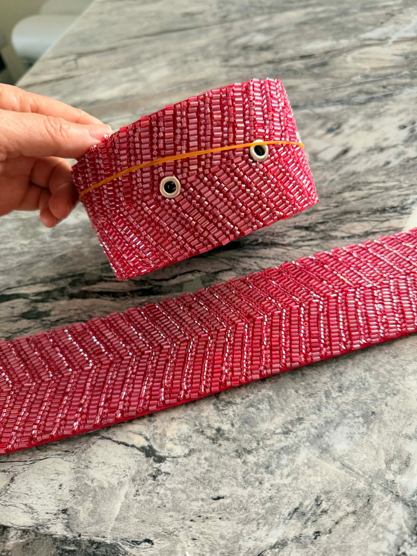 Beaded belt (Red)