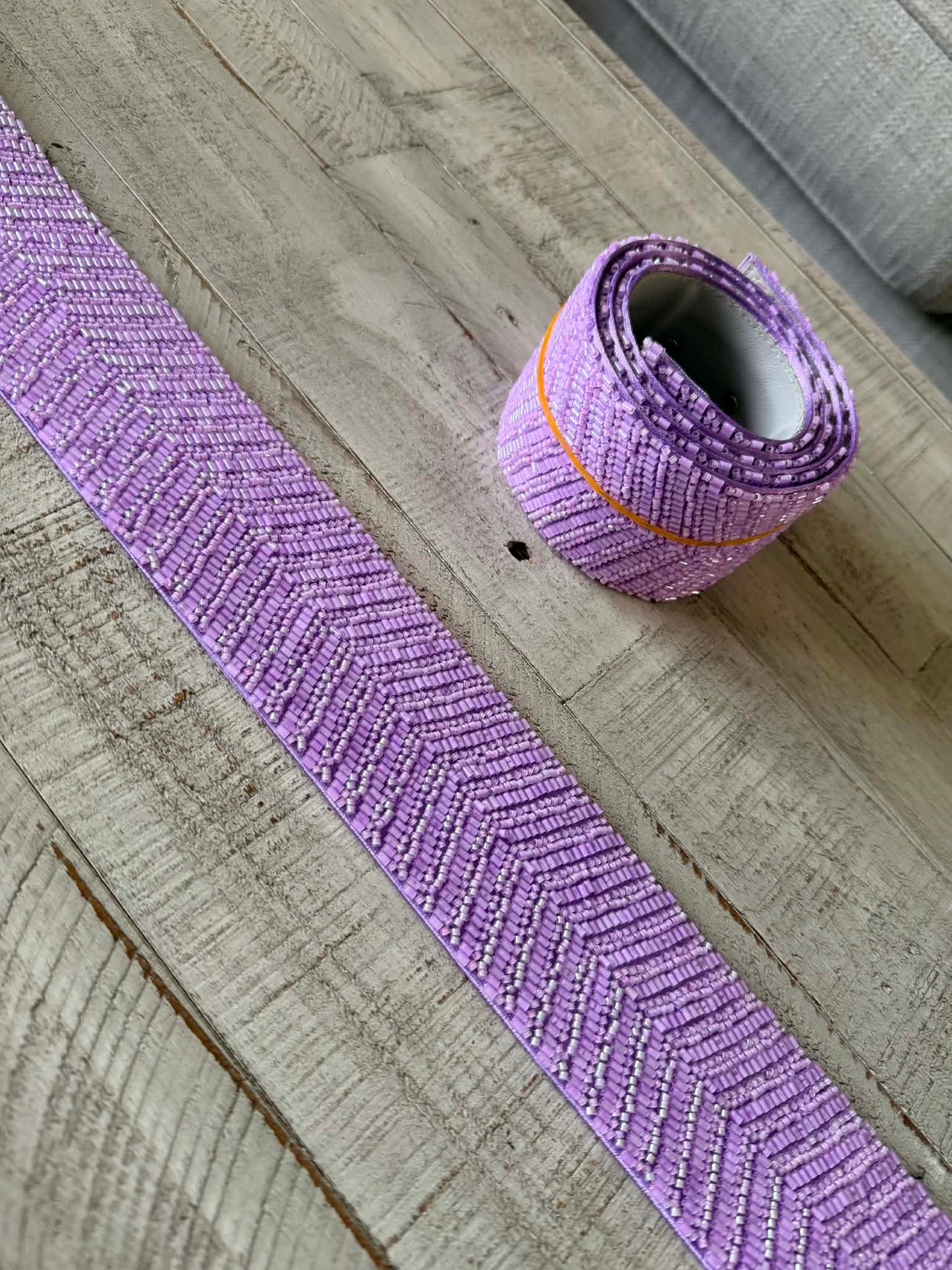 Beaded belt (light purple)