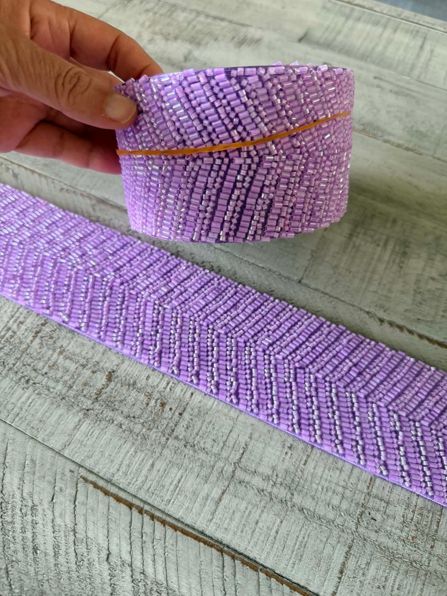 Beaded belt (light purple)