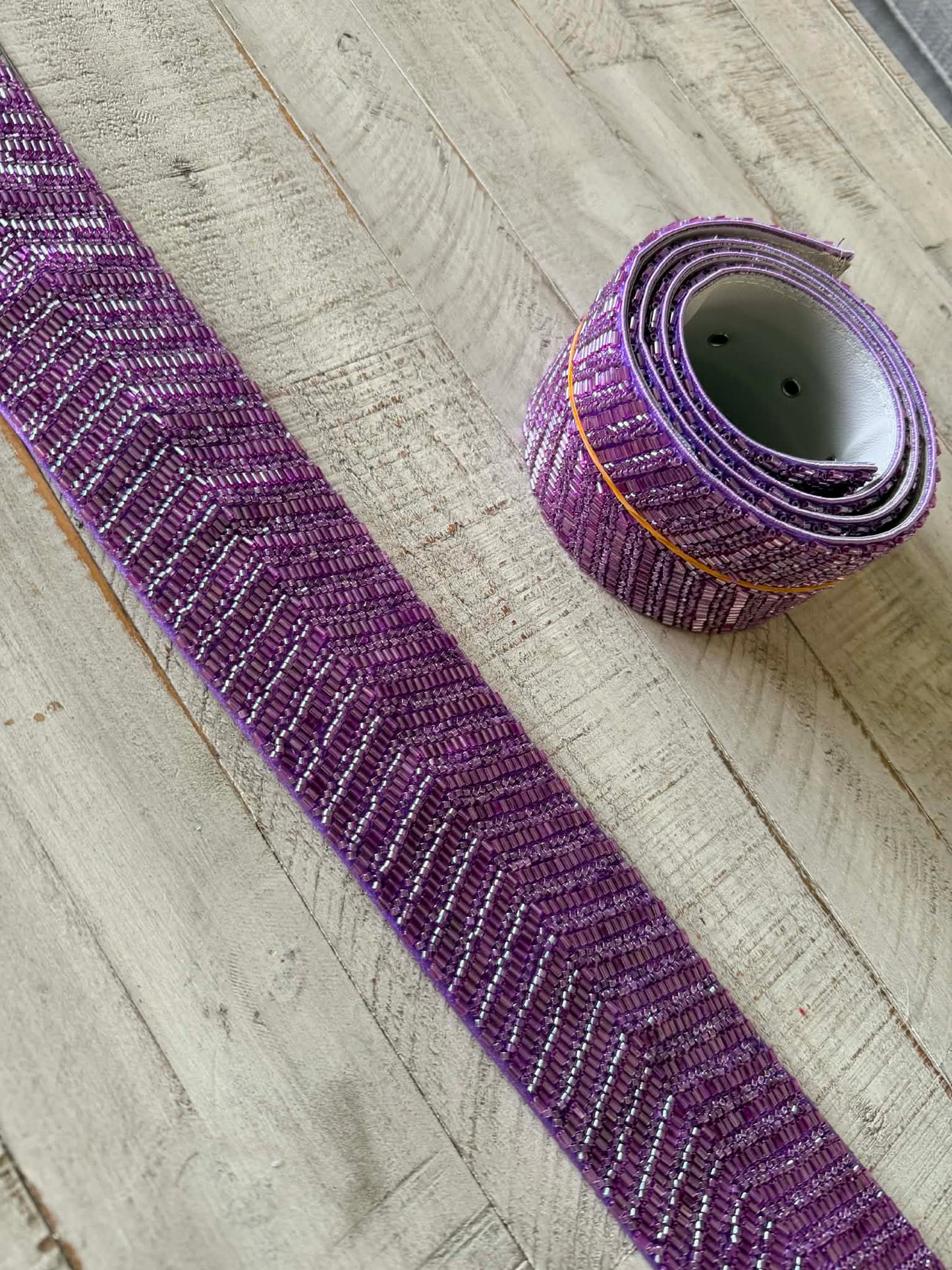 Beaded belt (dark purple)