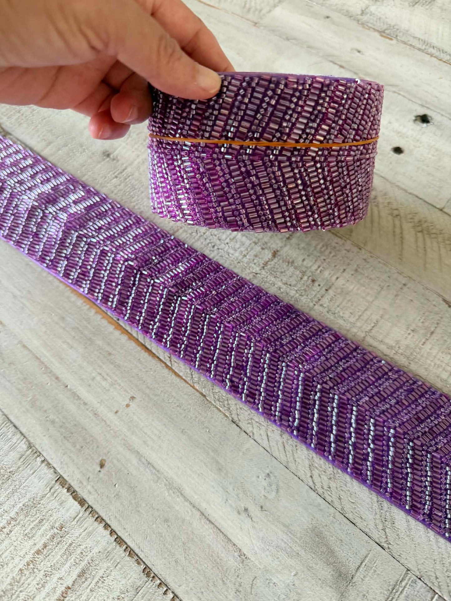 Beaded belt (dark purple)