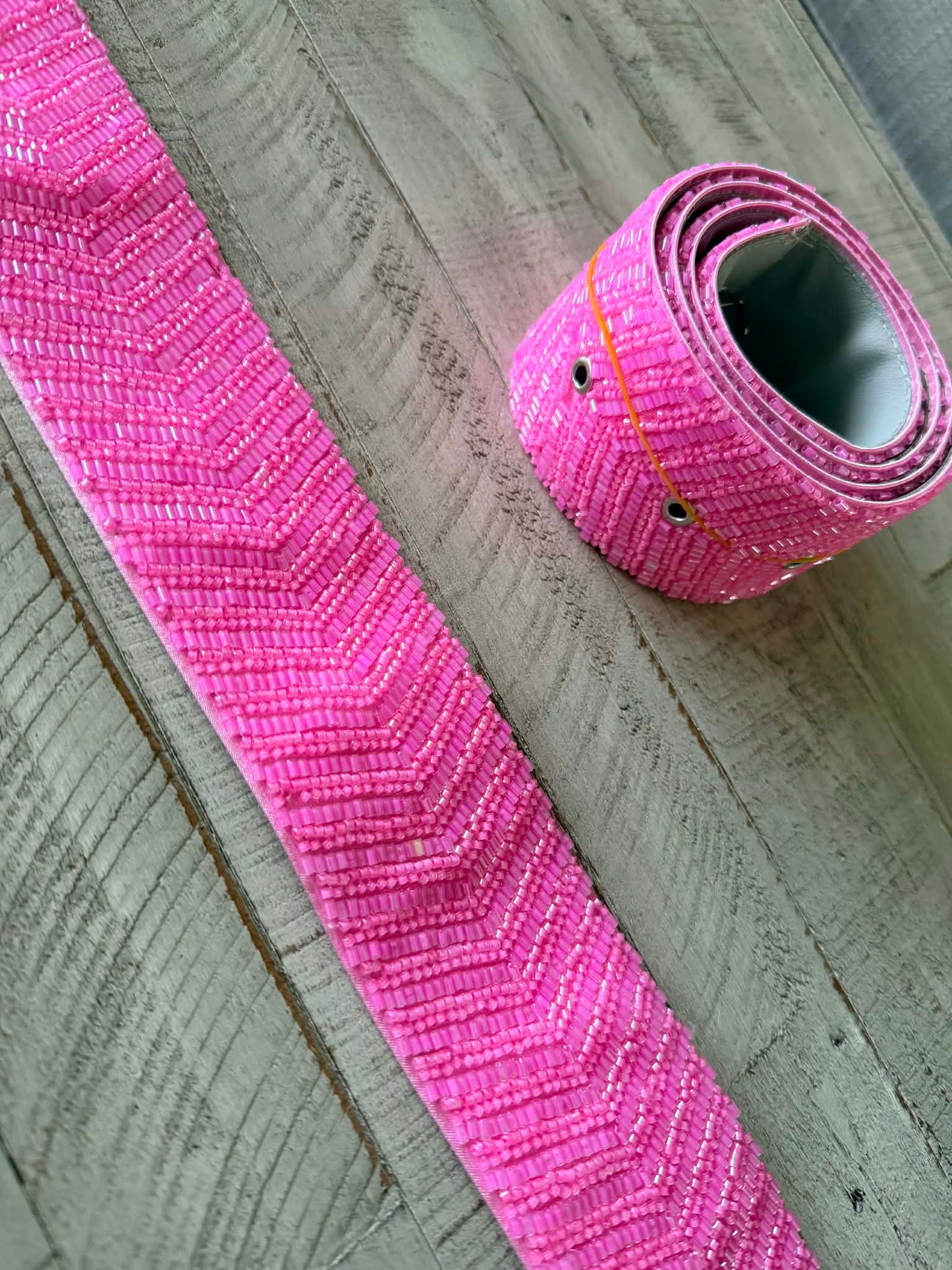 Beaded belt(light pink)