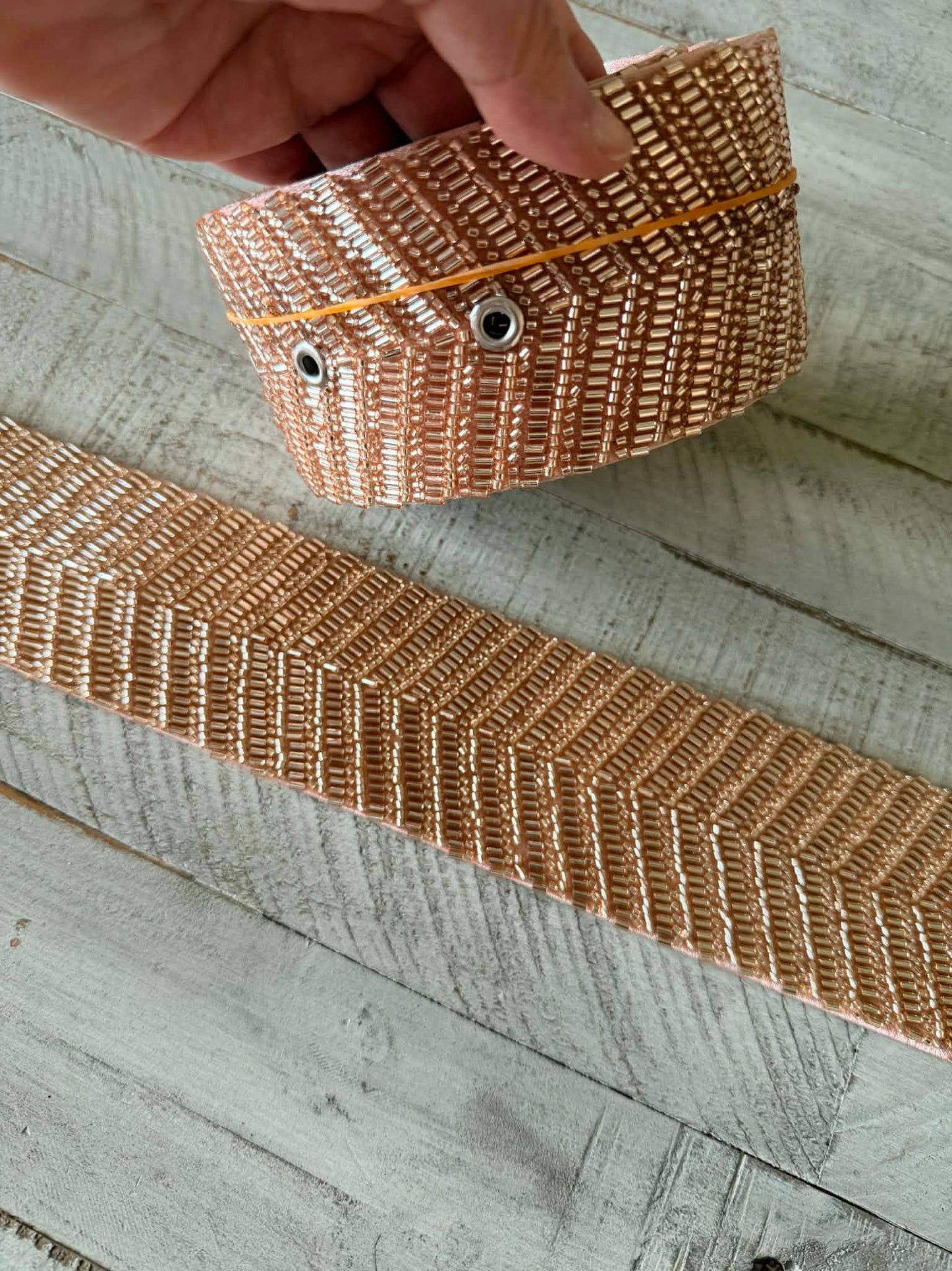 Beaded belt (Rose gold)