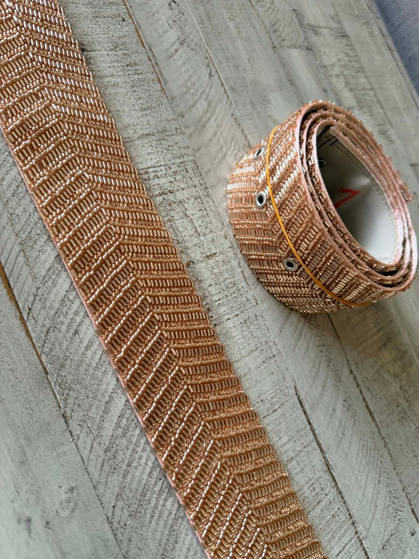 Beaded belt (Rose gold)