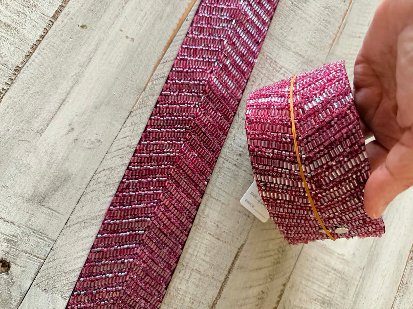 Beaded belt (burgundy)