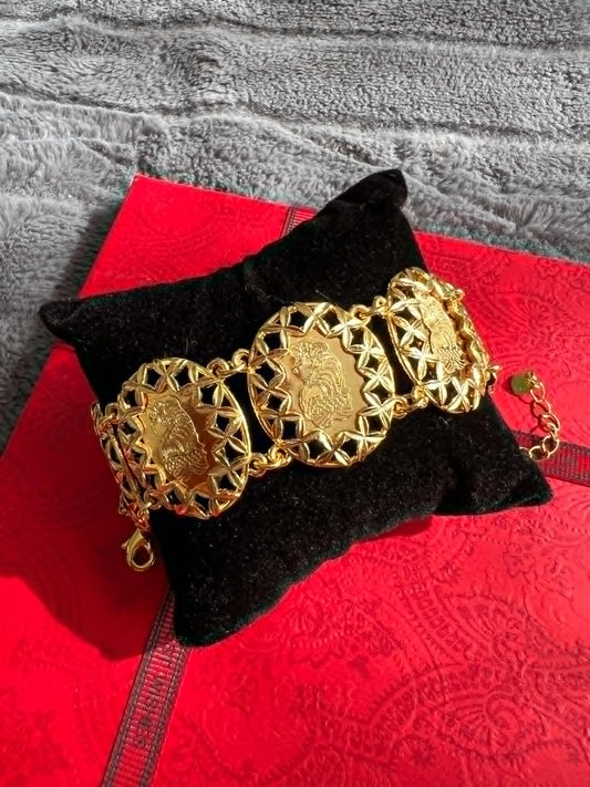 Gold-Plated Coins Bracelet