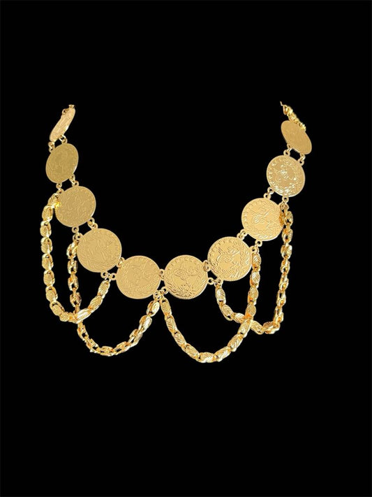 24K Gold-Plated Coins Choker