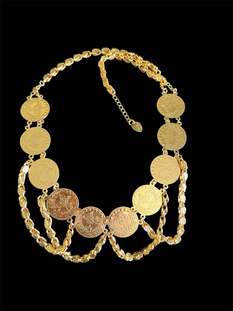 24K Gold-Plated Coins Choker
